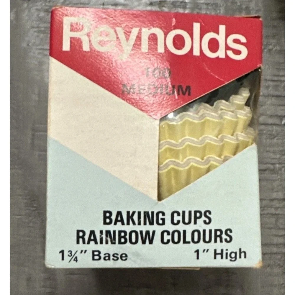 Vintage 80s Reynolds Baking Cups Rainbow Color Made in Canada Set Of Three Boxes
